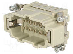 Connector: rectangular; male; Han E; PIN: 10; 10+PE; size 10B; 16A