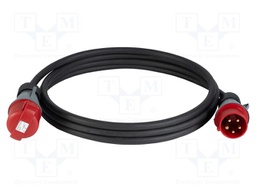 Extension lead; 5G6mm2; 15m; rubber; black; Sockets no: 1; 32A