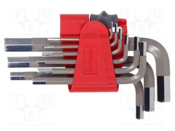 Wrenches set; hex key; S2 steel; 9pcs.