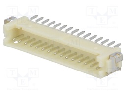 Socket; wire-board; male; DF13; 1.25mm; PIN: 15; SMT; on PCBs; tinned
