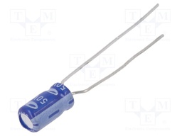 Capacitor: electrolytic; THT; 2.2uF; 50VDC; Ø4x7mm; Pitch: 5mm; ±20%