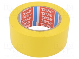 Tape: warning; yellow; L: 33m; W: 50mm; self-adhesive; Thk: 0.15mm