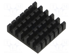 Heatsink: extruded; grilled; black; L: 23mm; W: 23mm; H: 6mm; anodized