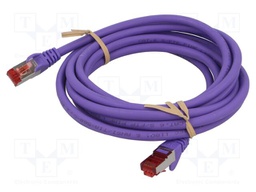 Patch cord; S/FTP; 6; stranded; Cu; LSZH; violet; 3m; halogen free