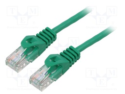 Patch cord; U/UTP; 5e; stranded; CCA; PVC; green; 2m; 26AWG; Cores: 8