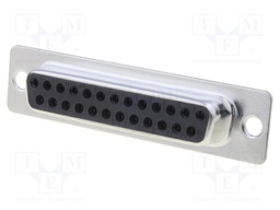 D-Sub; PIN: 25; plug; female; soldering; for cable; gold flash; 250V