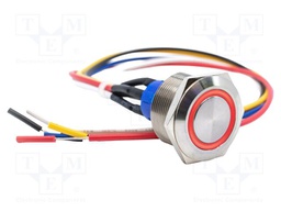 Switch: vandal resistant; SPDT; 3A/250VAC; IP67; ON-ON; red; 3V