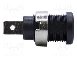 Socket; 4mm banana; 35A; 1kV; black; nickel plated; on panel,screw
