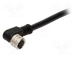 Connector: M8; female; PIN: 4; angled 90°; with lead; plug; 3A; 30V
