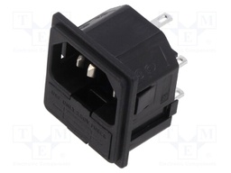 Connector: AC supply; socket; male; 10A; 250VAC; IEC 60320; C14 (E)