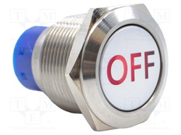 Switch: vandal resistant; DPDT; 3A/250VAC; IP67; ON-(ON); red; 110V