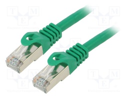 Patch cord; F/UTP; 5e; stranded; CCA; PVC; green; 15m; 26AWG; Cores: 8