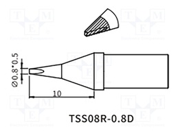 Tip; chisel; 0.8mm; QUICK-TS8