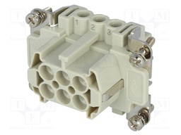 Connector: HDC; female; CNE; PIN: 6; 6+PE; size 44.27; 16A; 500V