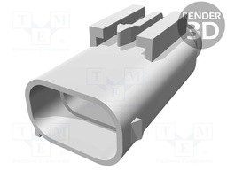 Connector: rectangular; MQS; plug; male; w/o contacts; PIN: 4; black