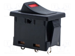 ROCKER; SPST-NO; Pos: 2; ON-OFF; 8A/250VAC; black; LED; Body: black