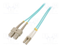 Fiber patch cord; OM4; LC/UPC,SC/UPC; 3m; LSZH; green