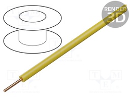 Wire; solid; Cu; 1x0,20mm2; PVC; yellow; 60V; -10÷85°C; 100m