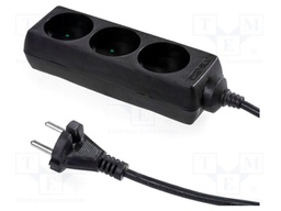 Mains; Schuko; Sockets: 3; CEE 7/5 (E) socket,CEE 7/7 (E/F) plug