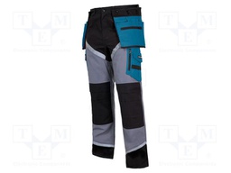 Dungarees; Size: XL; black-grey-turquoise; 270g/m2