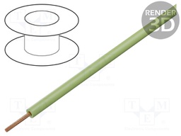 Wire; TLY; stranded; Cu; 0.22mm2; light green; PVC; 150/300V; 200m