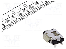 Microswitch TACT; SPST-NO; Pos: 2; 0.05A/12VDC; SMT; none; 2.2N