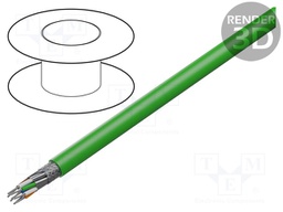 Wire: data transmission; HELUKAT® 600S,SF/FTP; 4x2x24AWG; green