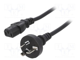 Cable; 3x1mm2; AS/NZS 3112 (I) plug,IEC C13 female; PVC; 5m; 10A