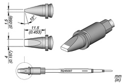 Tip; cut spade; 4x1.5mm