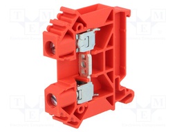 Splice terminal: rail; 0.5÷10mm2; ways: 1; terminals: 2; red; TS35