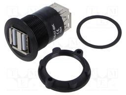 Adapter; USB A socket x2,both sides; USB 2.0; Thread: M25; 1÷10mm