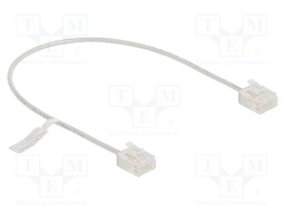 Patch cord; U/UTP; Cat: 6; RJ45 plug,both sides; 0.3m; PVC; grey