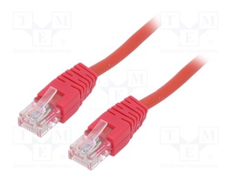 Patch cord; U/UTP; 5e; stranded; CCA; PVC; red; Len: 3m; 26AWG