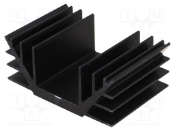 Heatsink: extruded; U; black; L: 50mm; W: 74mm; H: 30mm; 2.8K/W