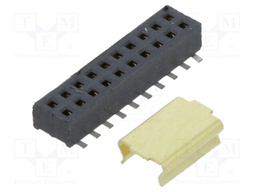 Connector: pin strips; female; PIN: 20; 1.27mm; gold-plated; SMT
