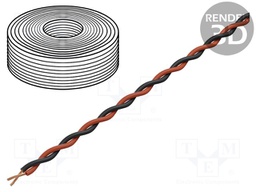 Wire; 2x0.04mm2; stranded; Cu; PVC; black,red; 60V; -10÷85°C; 100m