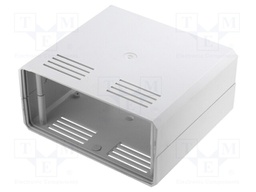 Enclosure: with panel; vented; X: 180mm; Y: 160mm; Z: 85mm; ABS; grey