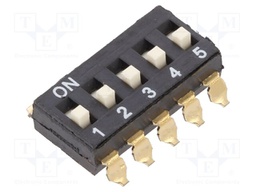 Switch: DIP-SWITCH; Poles number: 5; OFF-ON; 0.025A/24VDC; Pos: 2/5