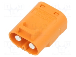 Connector: DC supply; socket; male; 30A; PIN: 2; on PCBs; THR; orange