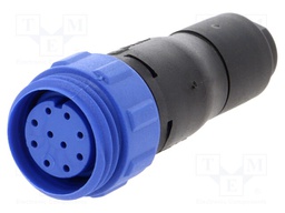 Connector: circular; plug; female; PIN: 10; w/o contacts; for cable