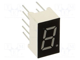 Display: LED; 7-segment; 7.62mm; 0.3"; No.char: 1; yellow; 60mcd
