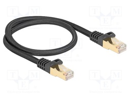 Patch cord; S/FTP; Cat: 6a; RJ45 plug,both sides; 0.5m; textile