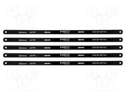 Single sided; metal; 300mm; 5pcs; Accessories: hacksaw blade