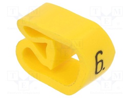 Markers for cables and wires; Label symbol: 6; 8÷16mm; PVC; H: 6mm
