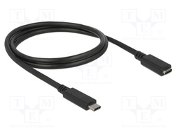 Cable; USB C socket,USB C plug; 1m; black; HDCP,HDR; 24AWG,32AWG