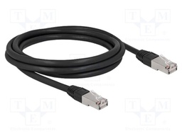 Patch cord; S/FTP; Cat: 6a; RJ45 plug,both sides; 2m; PE; black