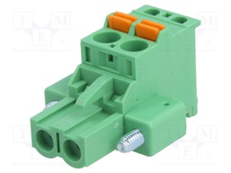 Pluggable terminal block; 5mm; ways: 2; angled 90°; plug; female