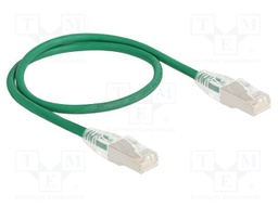 Patch cord; U/FTP; Cat: 6a; RJ45 plug,both sides; 0.5m; LSZH; green