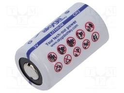 Battery: lithium; CR2; 3V; 900mAh; non-rechargeable; Ø15.3x26.5mm