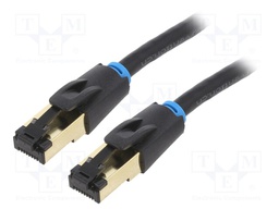 Patch cord; S/FTP; Cat 8; OFC; PVC; black; 2m; RJ45 plug,both sides